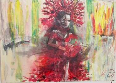 Painting titled "cabaret dancer" by Lali, Original Artwork, Acrylic