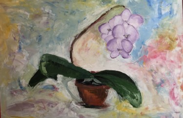 Painting titled "dad's orchid" by Lali, Original Artwork