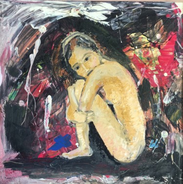 Painting titled "child pose" by Lali, Original Artwork
