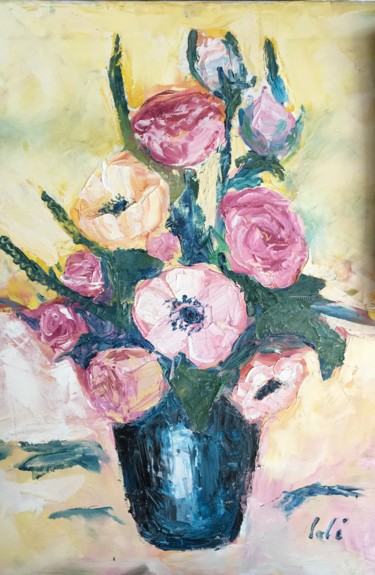 Painting titled "anemona rose" by Lali, Original Artwork