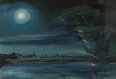 Malerei mit dem Titel "power moon" von Lali, Original-Kunstwerk
