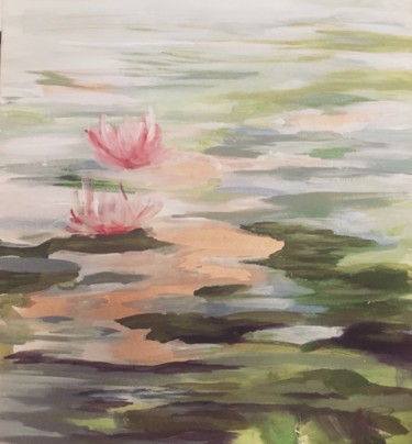 Painting titled "pond" by Lali, Original Artwork, Acrylic