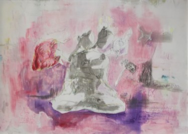 Painting titled "ganduri roz" by Lali, Original Artwork, Acrylic
