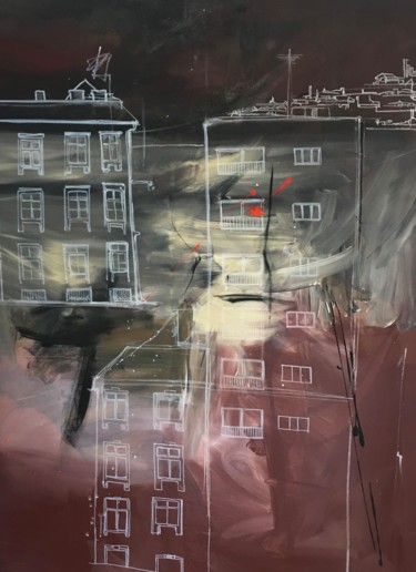 Malarstwo zatytułowany „the city” autorstwa Lali, Oryginalna praca, Akryl