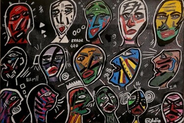 Peinture intitulée "people 1" par Lalie, Œuvre d'art originale, Acrylique