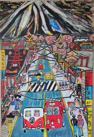 Painting titled "My Fuji' s dream Sh…" by Lalie, Original Artwork, Acrylic