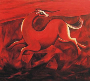 Painting titled "Unicorn" by Lk, Original Artwork, Oil