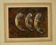 Peinture intitulée "Composition cornes…" par Mounira Lallali, Œuvre d'art originale