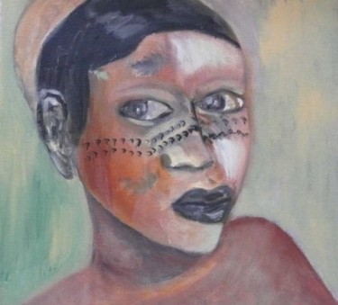 Schilderij getiteld "PAINTED YOUNG BOY #…" door Lalleh Mahloudji, Origineel Kunstwerk, Olie