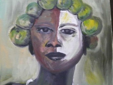 Peinture intitulée "GIRL WITH WILD FRUI…" par Lalleh Mahloudji, Œuvre d'art originale