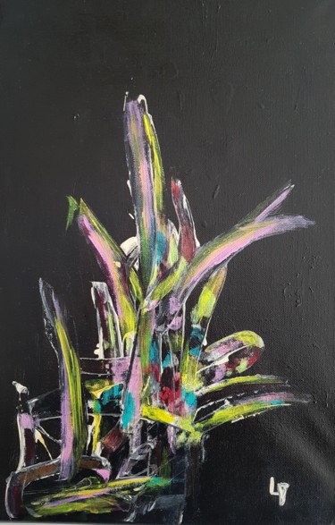 Картина под названием "Explosion colorée" - Martine Lallement, Подлинное произведение искусства, Акрил Установлен на Деревян…