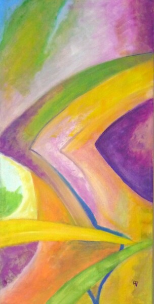 Painting titled "Ondulation" by Martine Lallement, Original Artwork, Acrylic Mounted on Wood Stretcher frame