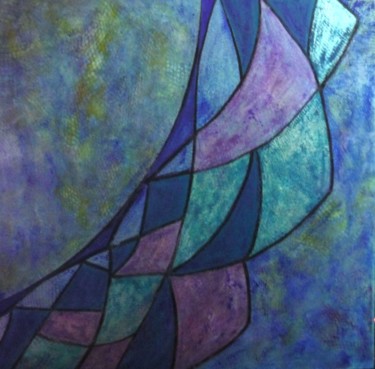 Painting titled "Infinité" by Martine Lallement, Original Artwork, Acrylic Mounted on Wood Stretcher frame