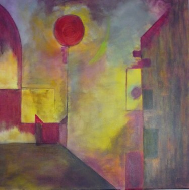 Painting titled "le ballon" by Lallement Martine, Original Artwork, Acrylic Mounted on Wood Stretcher frame