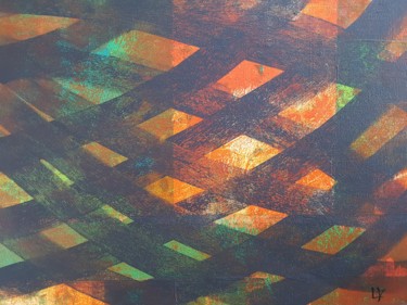 Malarstwo zatytułowany „Composition XVI” autorstwa Martine Lallement, Oryginalna praca, Akryl Zamontowany na Drewniana rama…