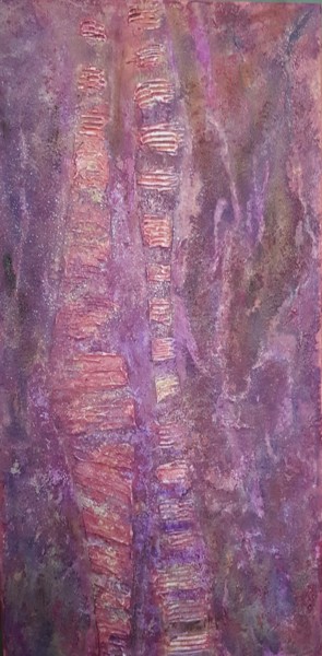 Ζωγραφική με τίτλο "Vertical 8" από Martine Lallement, Αυθεντικά έργα τέχνης, Ακρυλικό Τοποθετήθηκε στο Ξύλινο φορείο σκελετό