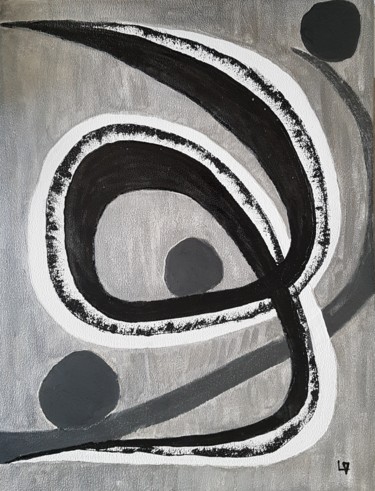 Peinture intitulée "Suivre la courbe" par Martine Lallement, Œuvre d'art originale, Huile Monté sur Châssis en bois