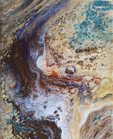 Painting titled "Fluidité 2" by Martine Lallement, Original Artwork, Acrylic Mounted on Wood Stretcher frame