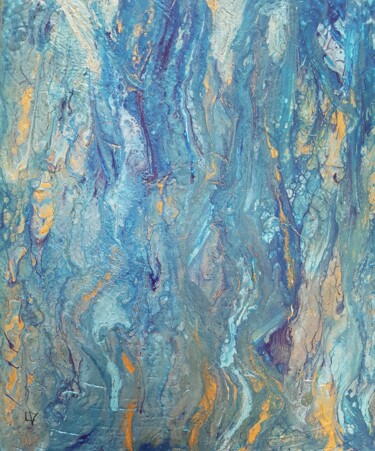 Peinture intitulée "Rêves en bleus" par Martine Lallement, Œuvre d'art originale, Acrylique Monté sur Châssis en bois