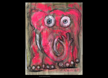 Malarstwo zatytułowany „The Pink Elephant T…” autorstwa Lalo Sánchez De Valle, Oryginalna praca, Akwarela