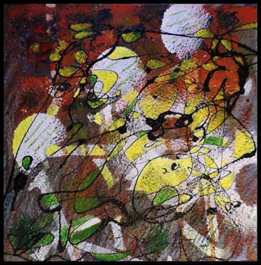 Malerei mit dem Titel "Le chant des styrèn…" von Lam, Original-Kunstwerk, Acryl