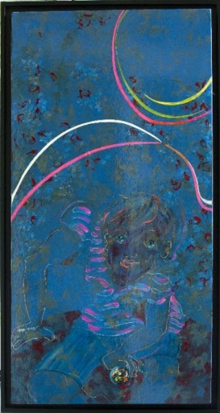 Peinture intitulée "plumbago" par Danielle Lamaison, Œuvre d'art originale, Acrylique