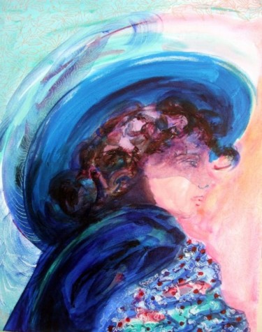 Peinture intitulée "femme en voilette" par Danielle Lamaison, Œuvre d'art originale, Acrylique