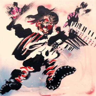 Schilderij getiteld "clown-1." door Danielle Lamaison, Origineel Kunstwerk, Inkt