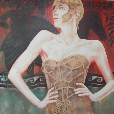 Peinture intitulée "ATHÉNA" par Rosario La Malfa, Œuvre d'art originale, Huile Monté sur Châssis en bois