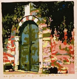 Peinture intitulée "La porte à Kambos" par Rosario La Malfa, Œuvre d'art originale, Huile