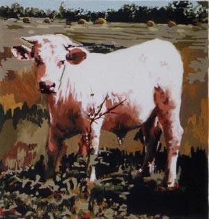 Peinture intitulée "veau de mars" par Rosario La Malfa, Œuvre d'art originale, Huile