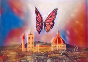 Arte digitale intitolato "una-farfalla-a-fire…" da La-Marks, Opera d'arte originale