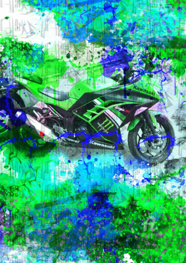 Digitale Kunst getiteld "SuperMoto.jpg" door La-Marks, Origineel Kunstwerk, 2D Digital Work