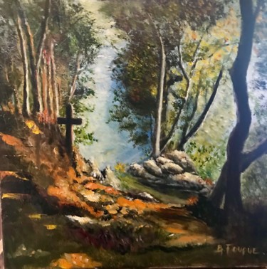 Painting titled "maquis" by Bernard Fouque, Original Artwork, Oil