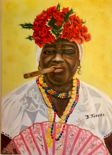Painting titled "Ma Cuban" by Bernard Fouque, Original Artwork, Oil