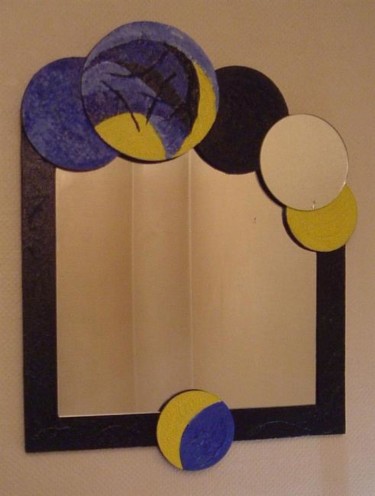 Peinture intitulée "lune jaune" par La Miss Cath, Œuvre d'art originale