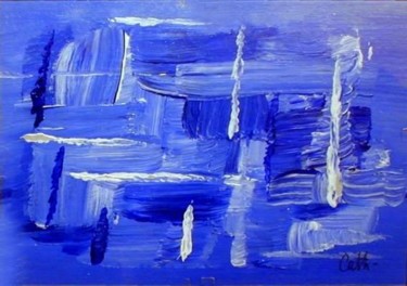 Peinture intitulée "Je rêve en bleu" par La Miss Cath, Œuvre d'art originale, Huile