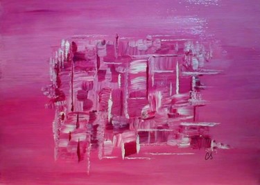 Peinture intitulée "La cité qui s'enfon…" par La Miss Cath, Œuvre d'art originale