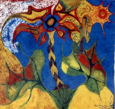 Картина под названием "Цветок счастья" - Sergio Lamonov, Подлинное произведение искусства, Масло