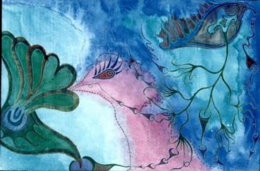 Картина под названием "Птенец" - Sergio Lamonov, Подлинное произведение искусства, Масло