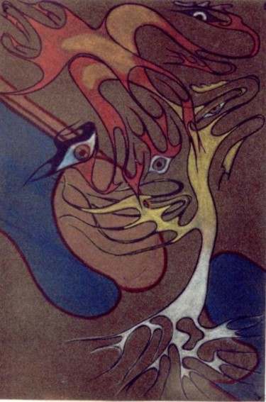 Картина под названием "Энергетический вспл…" - Sergio Lamonov, Подлинное произведение искусства, Масло