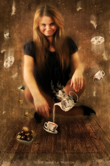 Digital Arts titled "tea time" by Anna La Mouton, Original Artwork, Digital Painting