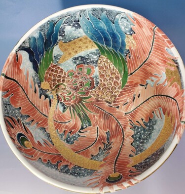 Scultura intitolato "浴鳳池" da Lan Yue, Opera d'arte originale, Ceramica