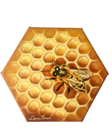 Peinture intitulée "Bee." par Lana Bran, Œuvre d'art originale, Huile