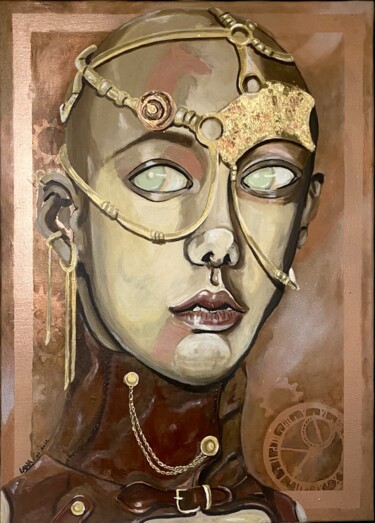 Schilderij getiteld "KANDA" door Lana Dri, Origineel Kunstwerk, Acryl Gemonteerd op Frame voor houten brancard
