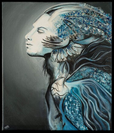 Painting titled "FABRYA" by Lana Dri, Original Artwork, Oil Mounted on Wood Stretcher frame