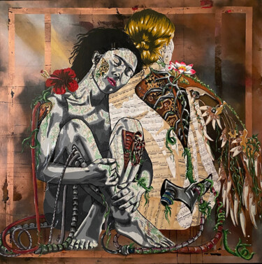 Картина под названием "MIROIRS DE L'ÂME" - Lana Dri, Подлинное произведение искусства, Акрил Установлен на Деревянная рама д…