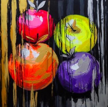 Festive apples Painting titled "Festive apples" by Lana, Original Art, Acrylic