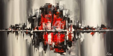 Картина под названием "Big city noises" - Lana Frey, Подлинное произведение искусства, Масло Установлен на Деревянная рама д…