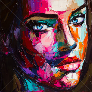 Картина под названием "Soft blues" - Lana Frey, Подлинное произведение искусства, Масло